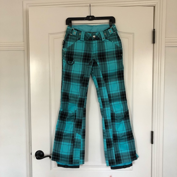 plaid snow pants